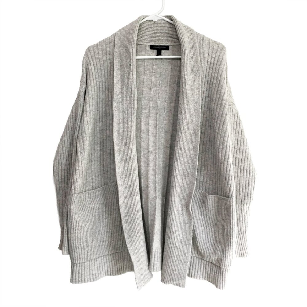 Banana Republic Women's Gray Cardigan Sweater Heavy Weight Size Large Petite